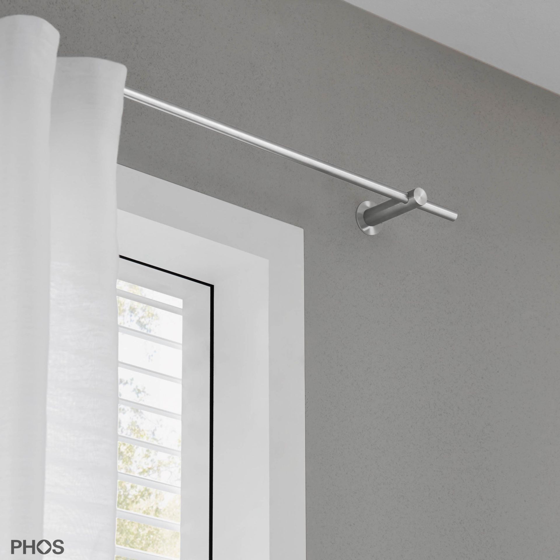 VS20-80-1000 Комплект карнизов: 100 см с 2 кронштейнами (небольшое расстояние от стены) PHOS  - Вид №1