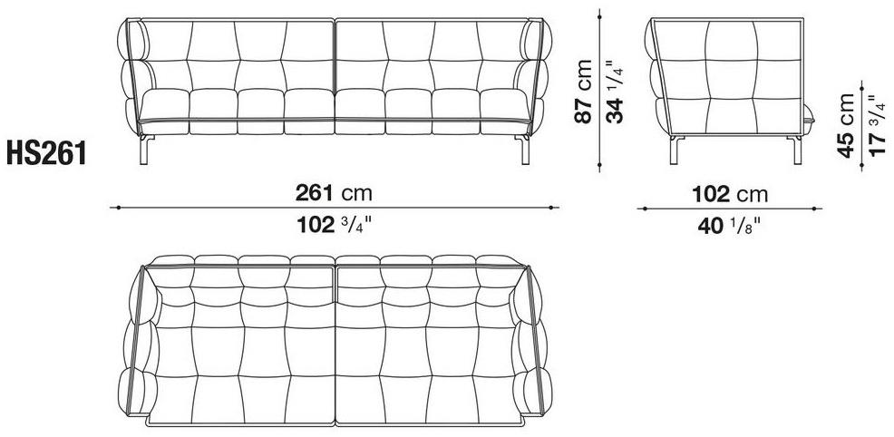 B&B Italia Тафтинговый диван из ткани Husk sun-id-1447433 - Вид №11