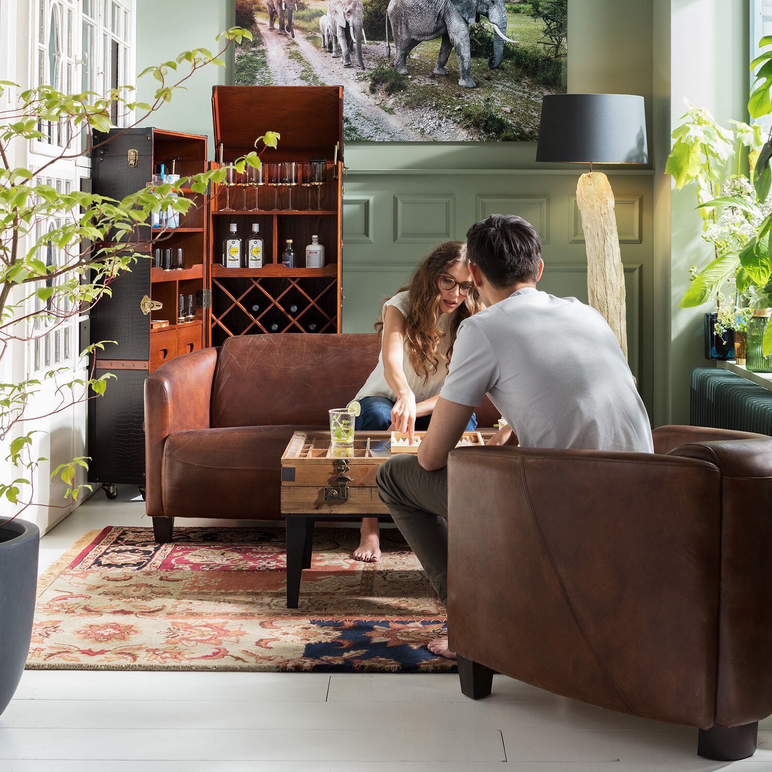 Деревянный барный шкаф на колесах KARE Design GLOBETROTTER ARCH-00129584