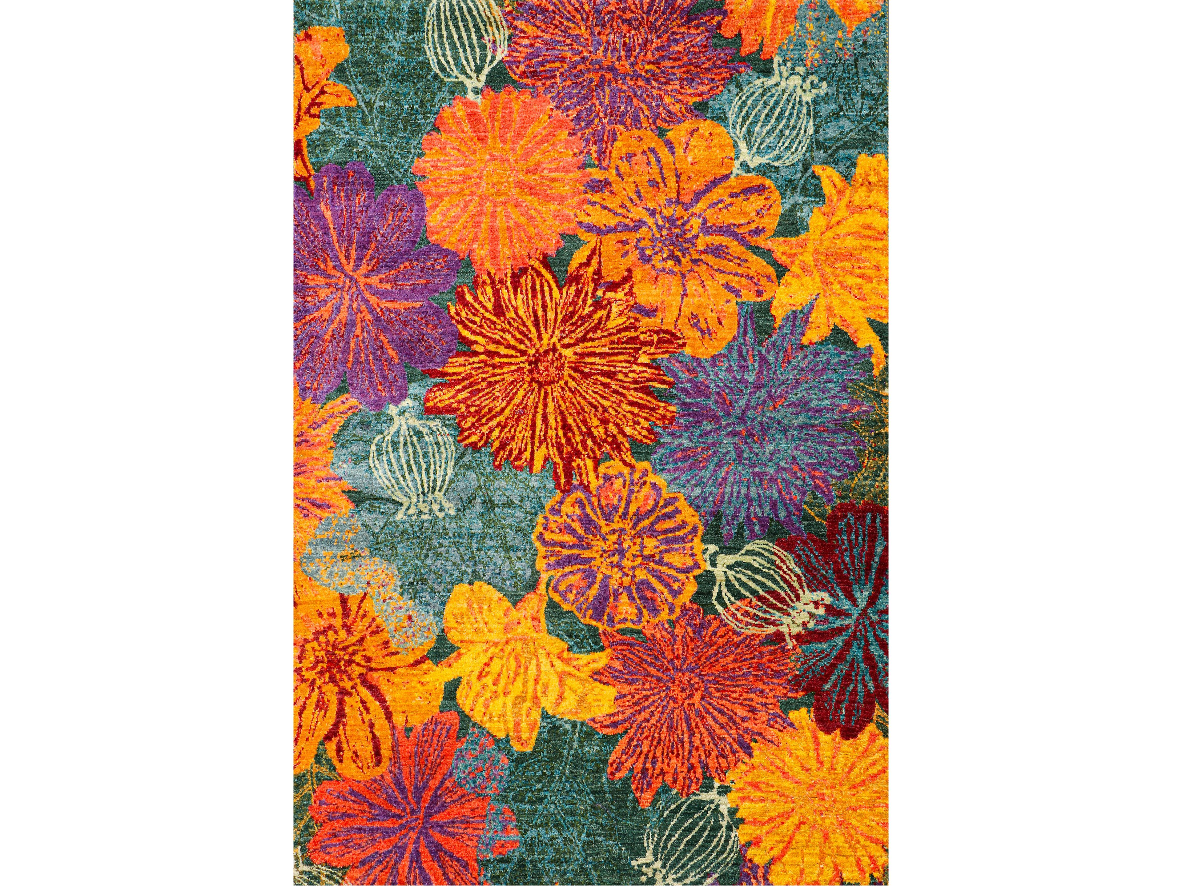 Прямоугольный шерстяной цветочный ковер Zollanvari Flower Power-Designer ARCH-00062233 - Вид №1