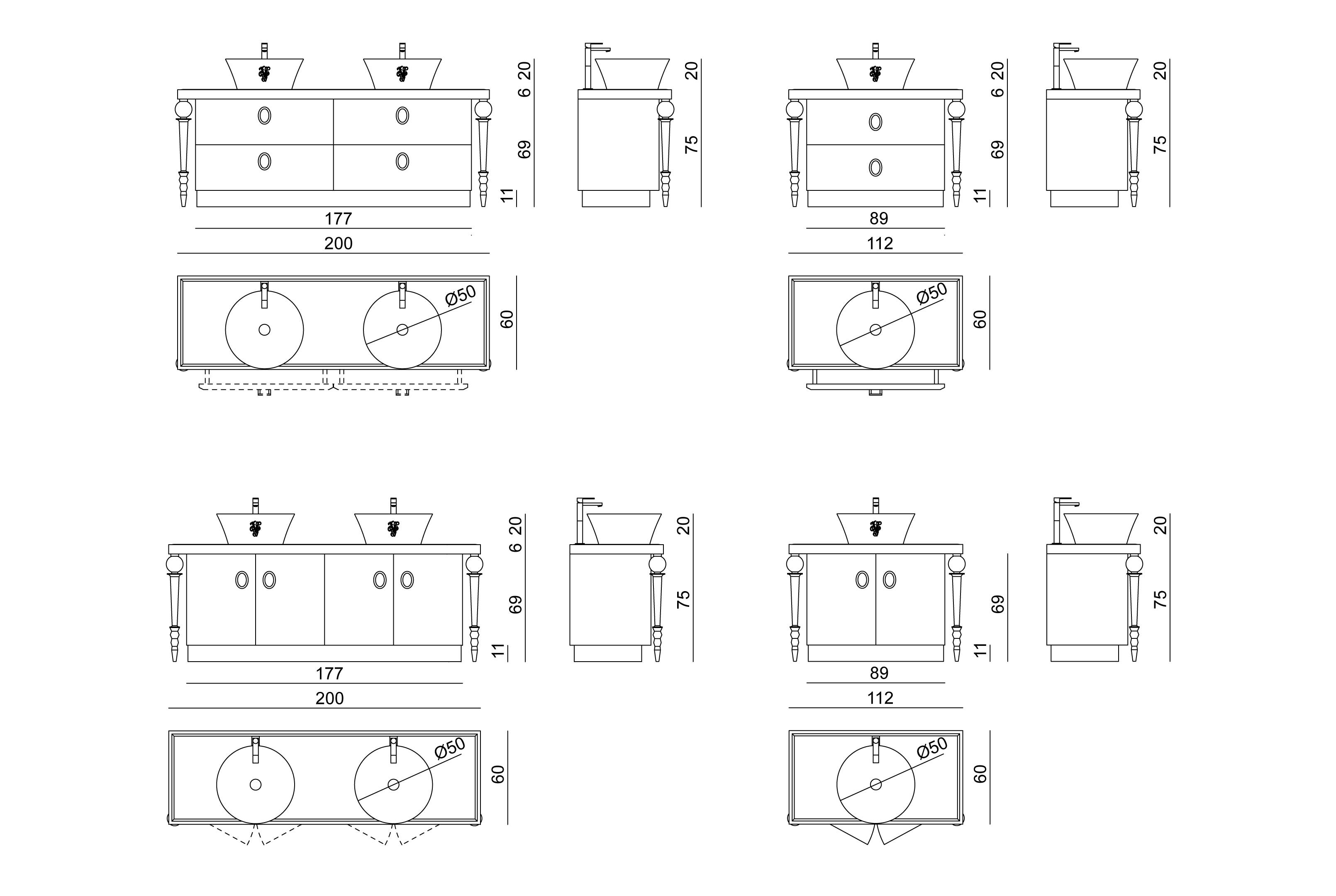 Portorose Консольный умывальник Visionnaire  - Вид №8