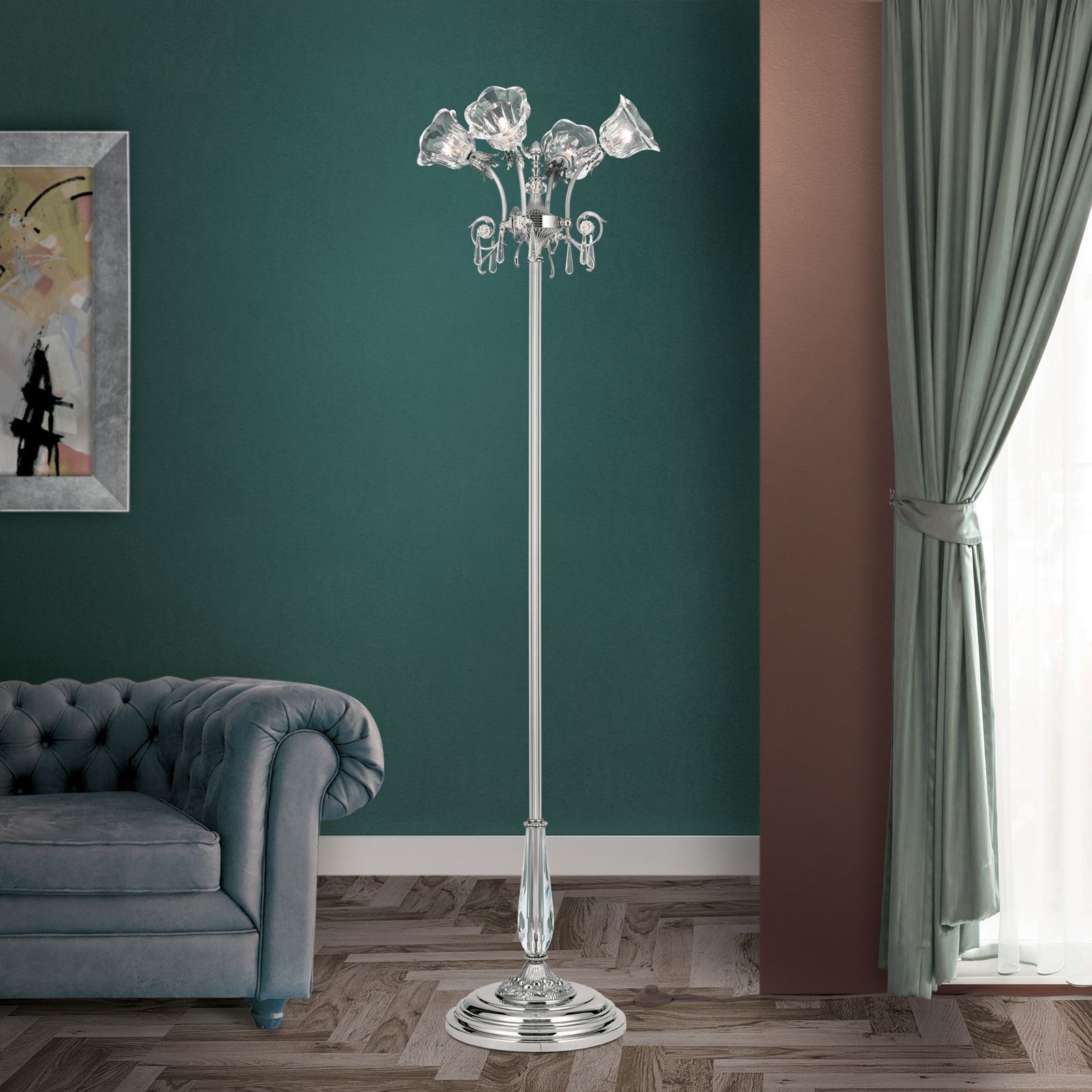 Кристалл и латунь торшер Orion La Boheme ARCH-00137755 - Вид №3