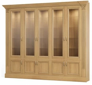 DWFI Книжный шкаф из дерева и стекла с подсветкой  00002377