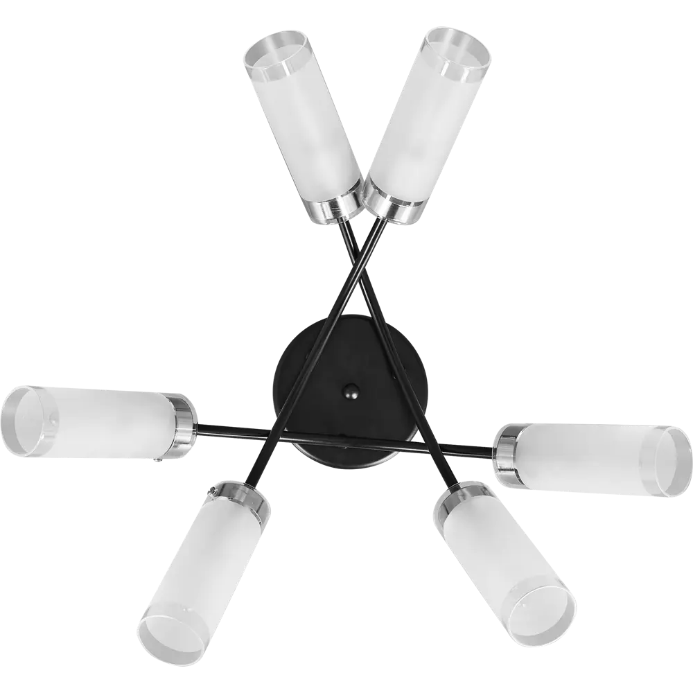 Потолочная люстра Люпин КС30098/6C, 6 ламп, 18 м², цвет белый/чёрный КЛЮЧНИК STLM-2009233 - Вид №3
