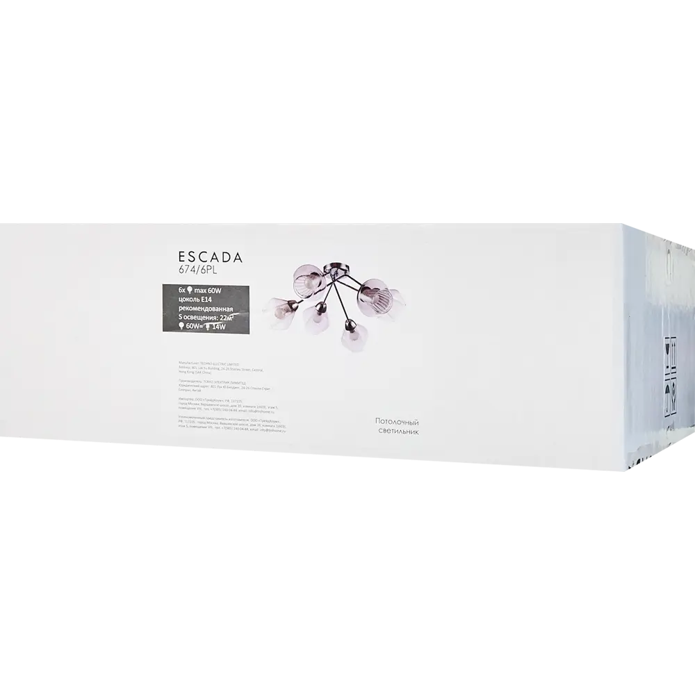 Люстра потолочная Escada 674/6PL Chrome, 6 ламп, 22 м², цвет хром/прозрачный STLM-2074320 - Вид №6