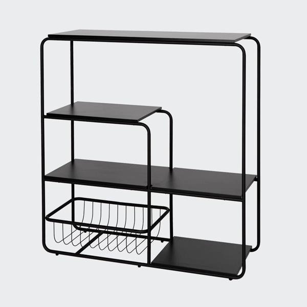 Стеллаж металлический с 4 полками черный Bauhaus by Varya Schuka WOODI  00-3966206 Черный  - Вид №2