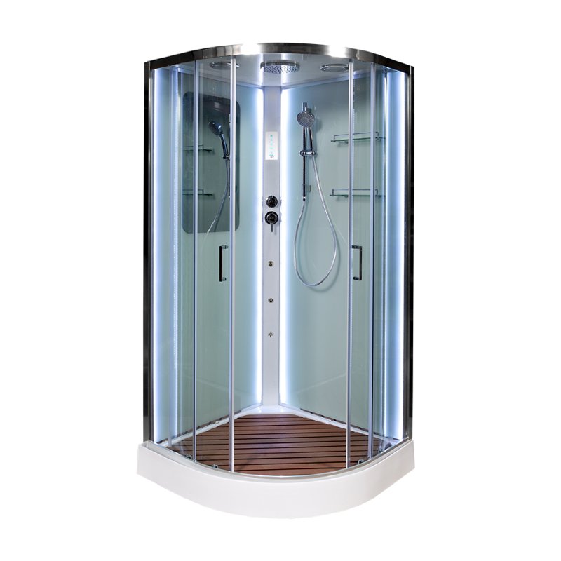 L 810 с гм. и эл. BLACK Душевая кабина DETO Серия L А01 с LED и гидромассажем