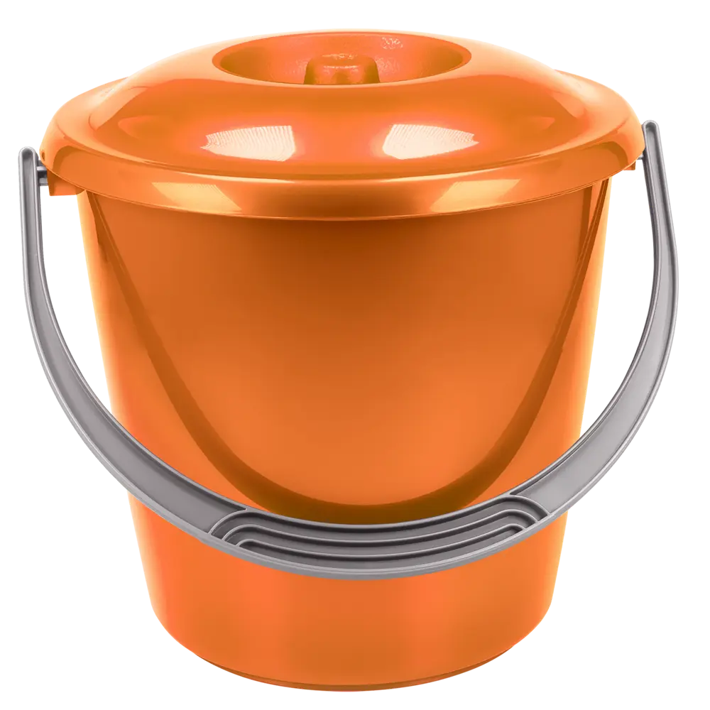 Ведро с крышкой 10 л пластик цвет оранжевый MARTIKA STLM-2177709 - Вид №2