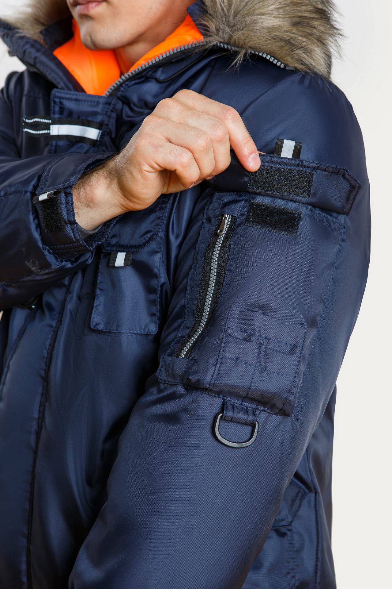 61390 Куртка "Север" зимняя темно-синяя  Зимняя спецодежда  размер 44-46/158-164  - Вид №12