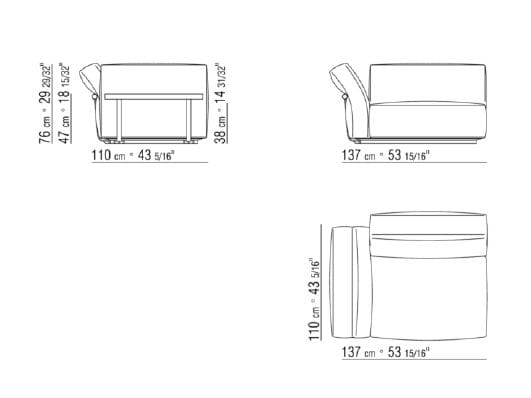 3-местный линейный диван Flexform Camelot ARCH-00098672 - Вид №7