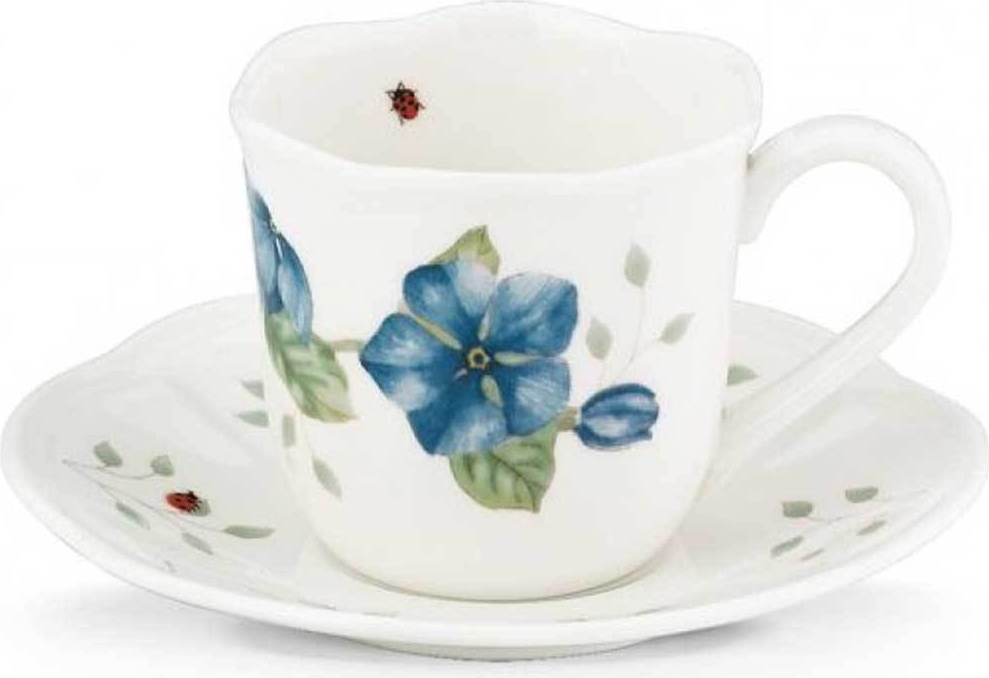 10558397 Lenox Чашка для эспрессо с блюдцем Lenox "Бабочки на лугу" 120мл Фарфор 