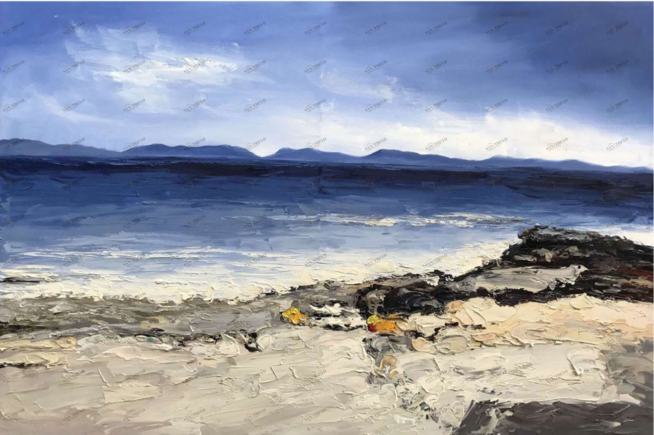 Картина на холсте 120х90 см "Горизонт" EVENHOME КАРТИНЫ МАСЛОМ 129898 Голубой;синий;разноцветный 