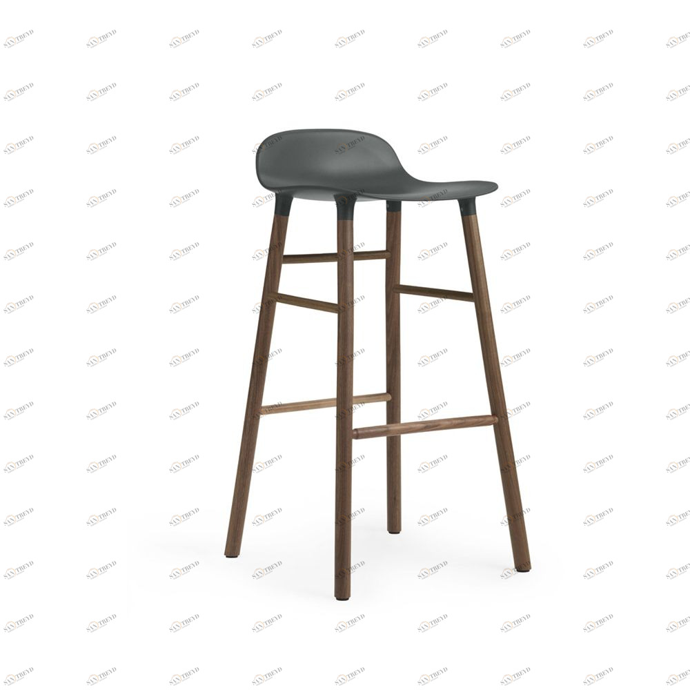 Барный стул Form с ножками из ореха 75 см, зеленый Normann Copenhagen 602808