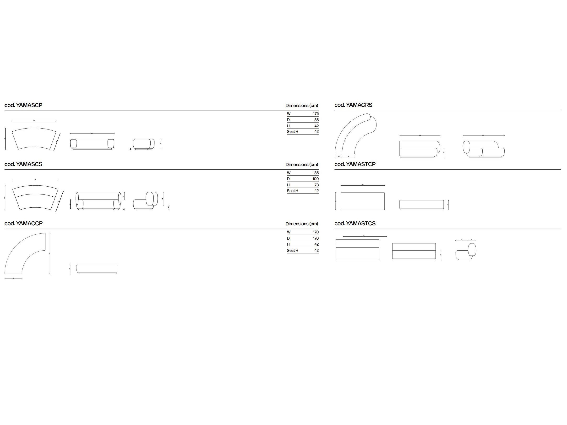 Модульный изогнутый диван из ткани Secolo YAMATA ARCH-00001829 - Вид №6