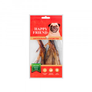 ПР0057545 Лакомство для собак Лапки утиные для мелких пород HAPPY FRIEND