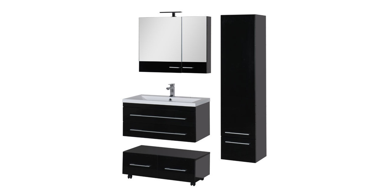 Комплект мебели Aquanet Нота 90 черный (камерино) 00168975 - Вид №1