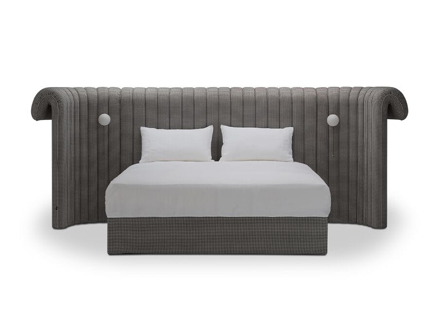 Двуспальная кровать с мягким изголовьем HC28 maison CROWN ARCH-00108153 - Вид №1