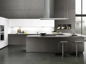 Composit Лаковая кухня со встроенными ручками с полуостровом Touch