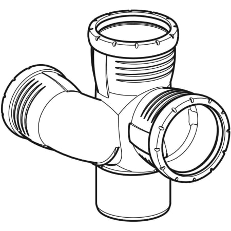 393.553.14.1 Крестовина Geberit Silent-Pro, правая со смещенным впуском и дополнительным отводом 87,5° Geberit  - Вид №1