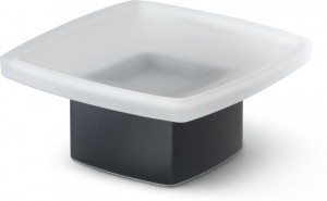 5451(14) Gedy G-Lounge, настольная стеклянная мыльница на металлическом основании, цвет черный матовый