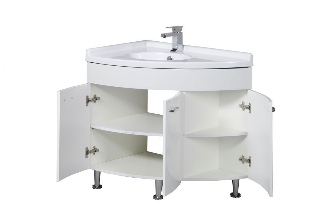 Тумба с раковиной Aquanet Корнер 89 L белый (закрытая) 0015882400158988 - Вид №3