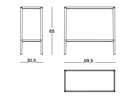 Высокий прямоугольный алюминиевый журнальный столик с жидким покрытием Magis тамбур ARCH-00096878 - Вид №30