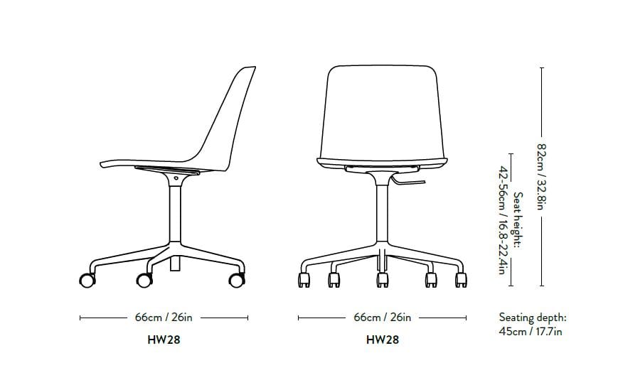 Регулируемое по высоте вращающееся офисное кресло из полипропилена &Tradition Rely ARCH-00044907 - Вид №3