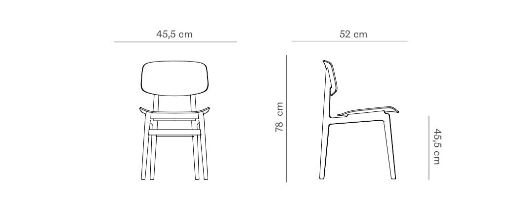 Дубовый стул с мягким сиденьем NORR11 NY11 ARCH-00008405 - Вид №3