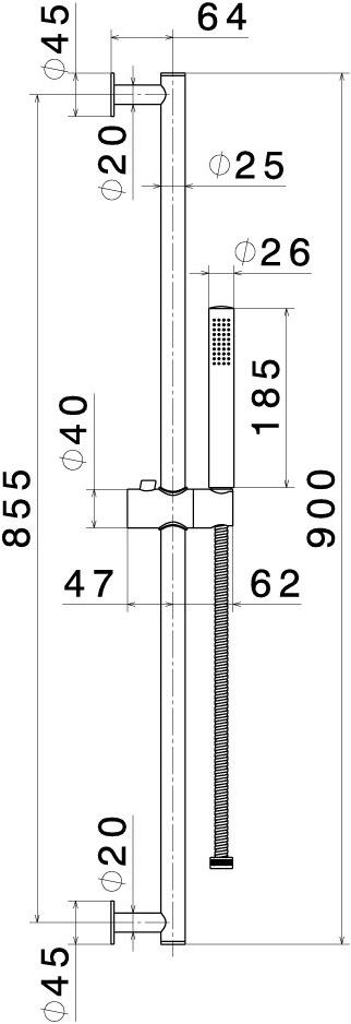 newform Душевая штанга с гибкой насадкой для душа Set doccia 813 - Вид №1
