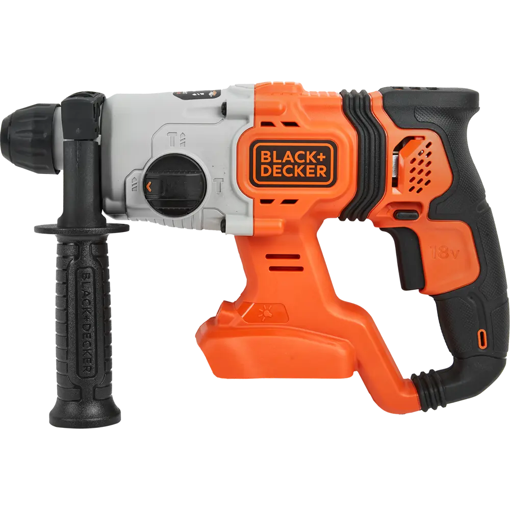 Перфоратор аккумуляторный SDS-plus Black&Decker BCD900B-XJ, 18 В, 1.2 Дж, без АКБ и ЗУ BLACK + DECKER STLM-2166100 - Вид №1