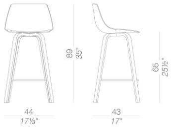Lapalma Табурет высокий фанерный со спинкой Miunn sun-id-1491451 - Вид №4