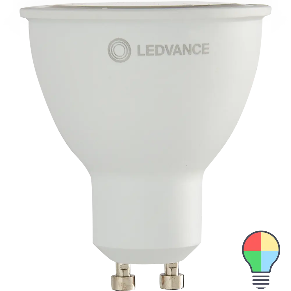 Лампа умная светодиодная Ledvance Smart Plus GU10 220-240 В 5 Вт спот матовая 350 лм, изменение цвета RGB STLM-2044059