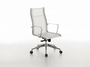 Manerba Поворотное офисное кресло из сетки с высокой спинкой Net U189g02