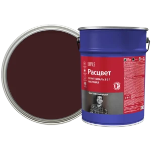 Грунт-эмаль Расцвет 3 в 1 по ржавчине шоколадный 5 кг 87815566
