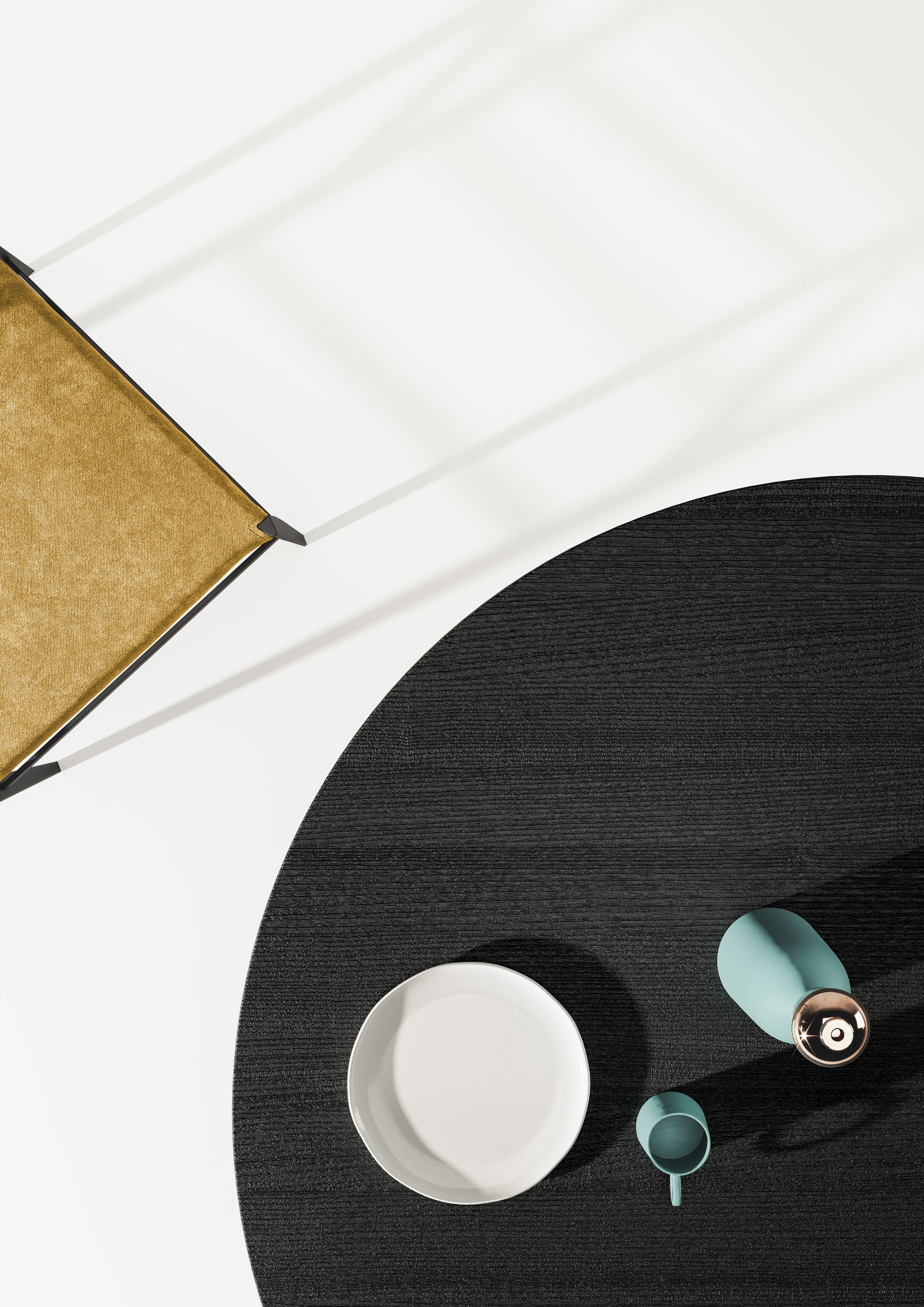 Круглый стол из черного дуба Falsasquadra Leandro ARCH-00143747 - Вид №1