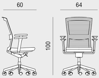 Viganò Офисный стул с регулируемой высотой из ткани с подлокотниками Winner sun-id-1448311 - Вид №5