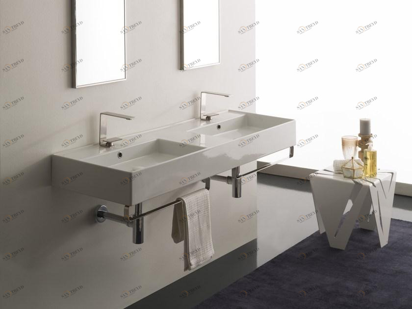 5116 Подвесная раковина настенная овальная Scarabeo Ceramiche Teorema 2.0 белая