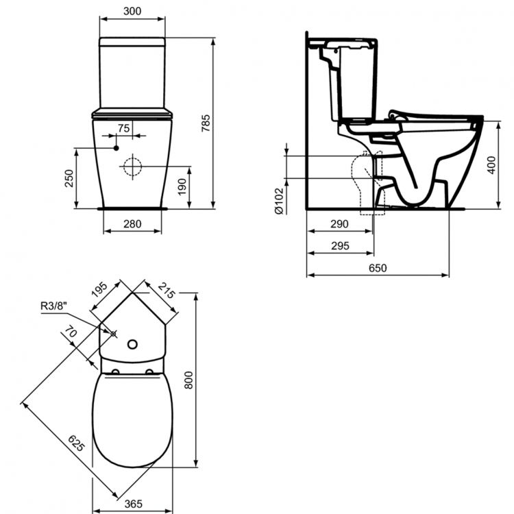 E803601 Напольный унитаз для монтажа с бачком Ideal Standard CONNECT - Вид №4