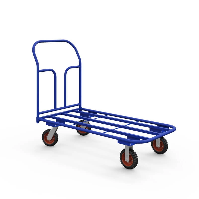 Тележка платформенная каркасная ТК 9 (г/п 500 кг, 1000x500 мм, колеса литая протекторная резина 200 мм) Верстакофф 65-0881