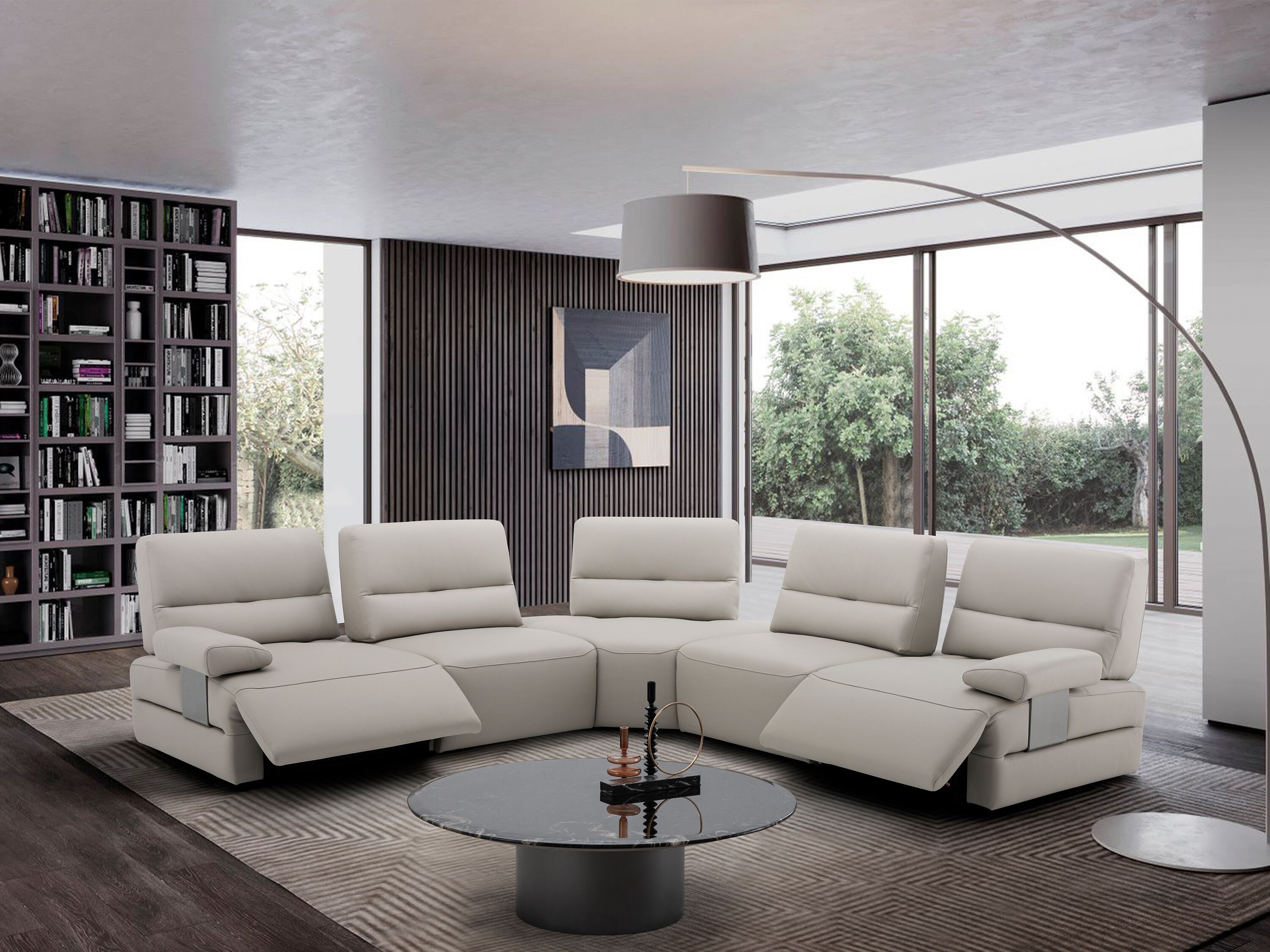 Кожаный угловой диван на 6 мест и более с электрическим движением CAMPO DE' FIORI лестница ARCH-00127771 - Вид №6