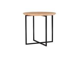 Круглый стол из стали и дерева