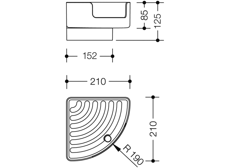 802.03B220 Угловая полка с настенным кронштейном HEWI Edition matt | Polyamid  - Вид №5