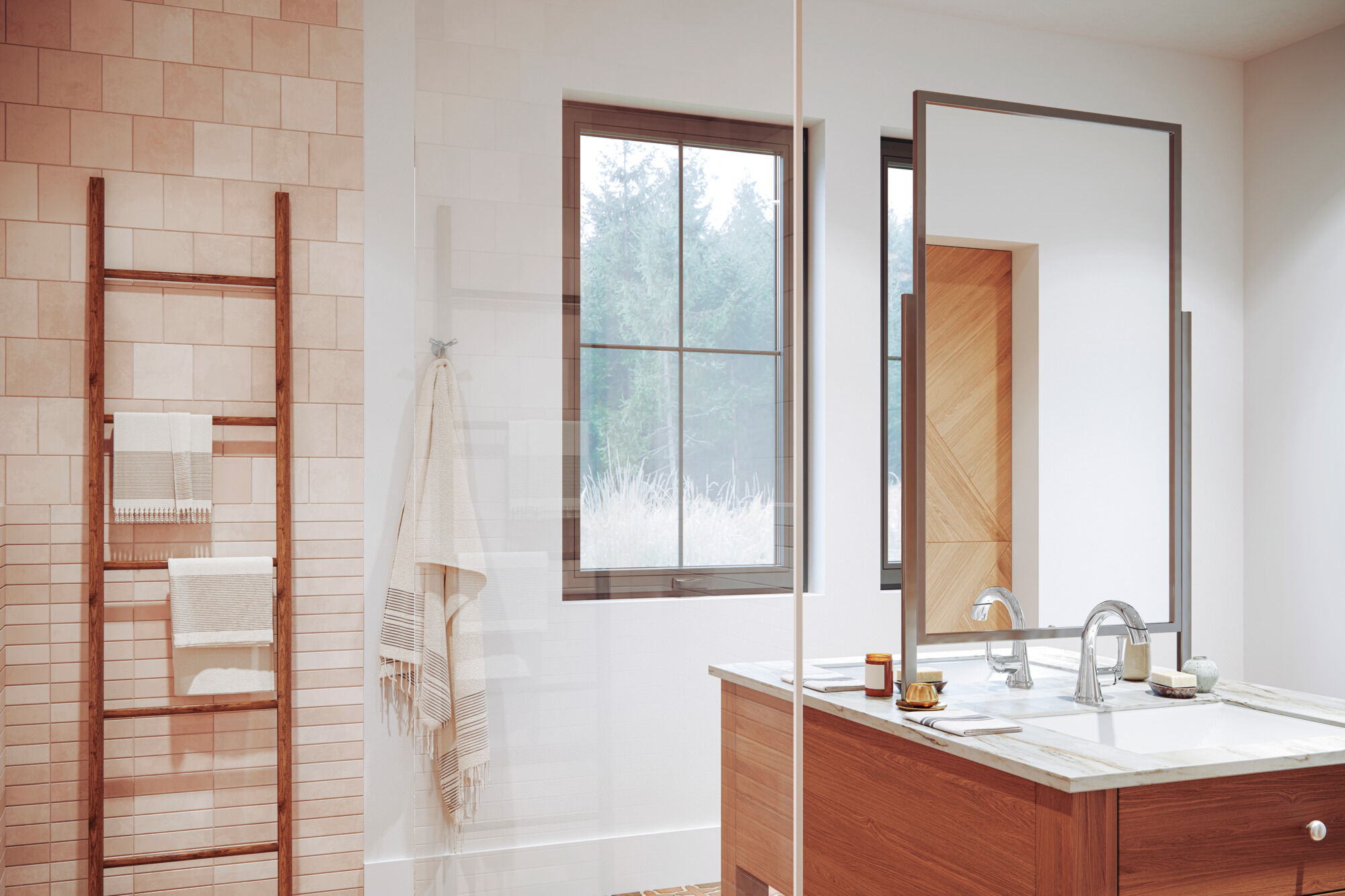 Выдвижной смеситель для ванной с одной ручкой Delta Faucet Kayra 533LF-SSPDMPU - Вид №1