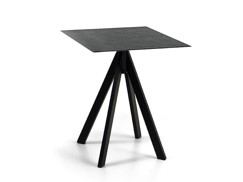 Стальной и деревянный квадратный обеденный стол Sedex Икебана ARCH-00051925 - Вид №1