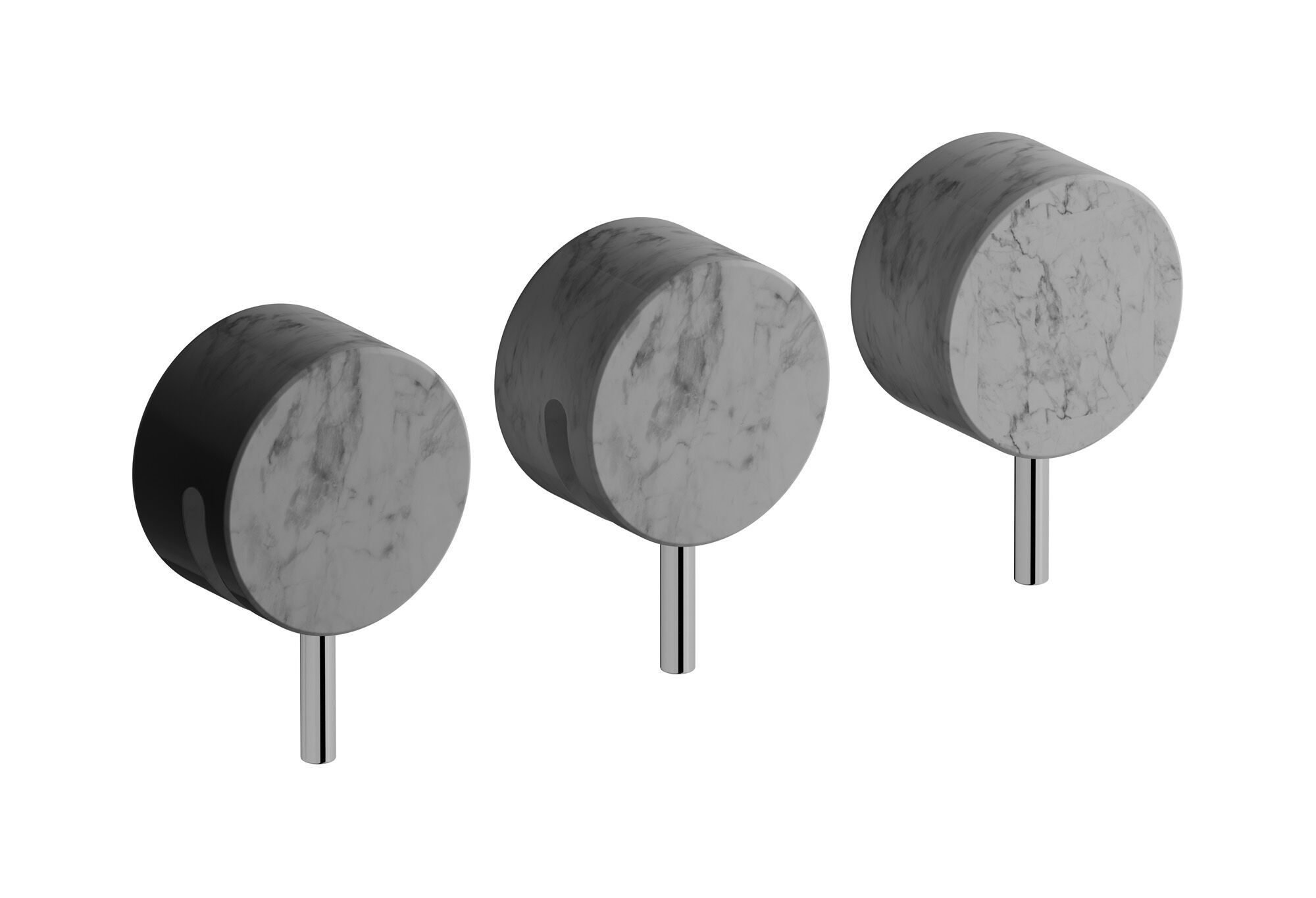 Мраморный встраиваемый смеситель для душа с 3 отверстиями и переключателем IB мрамор + мрамор Elle ARCH-00101159 - Вид №1