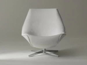 i 4 Mariani Вращающееся кресло с кожаной обивкой Oyster