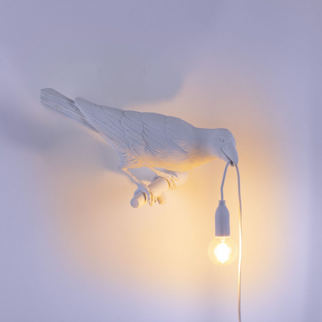 Светильник настенный белый Bird Lamp White Looking Right 14731 SELETTI С ПТИЧКОЙ 00-3882935 Белый  - Вид №5