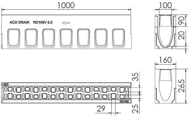 Канал дренажный из полимербетона Aco drain® monoblock rd Santreyd sun-id-1429750 - Вид №1