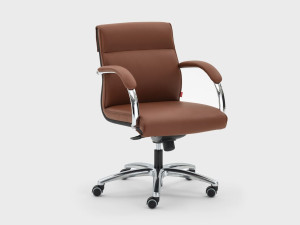 Кожаное кресло с подлокотниками