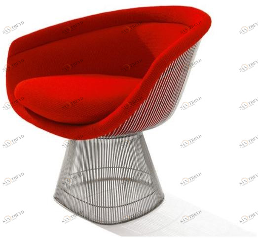 KNOLL Мягкое кресло из стали и ткани с подлокотниками Platner sun-id-1430402
